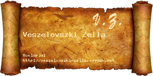 Veszelovszki Zella névjegykártya